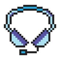 Headphone with pixel art style vector