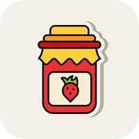 Jam Line Filled White Shadow Icon vector