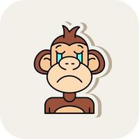 Cry Line Filled White Shadow Icon vector