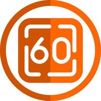 Sixty Glyph Orange Circle Icon vector
