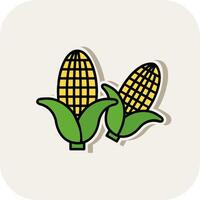 Corn Line Filled White Shadow Icon vector