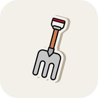 Fork Line Filled White Shadow Icon vector