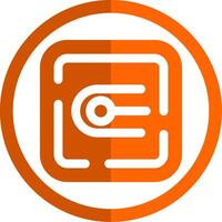 Endpoint Glyph Orange Circle Icon vector