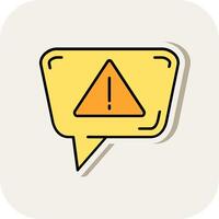 Alert Line Filled White Shadow Icon vector