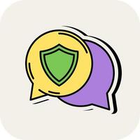 Secure Line Filled White Shadow Icon vector