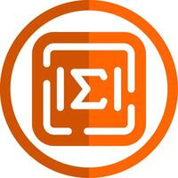 Summation Glyph Orange Circle Icon vector