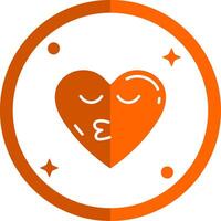 Kiss Glyph Orange Circle Icon vector