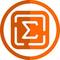 Summation Glyph Orange Circle Icon vector