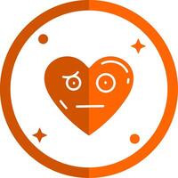 Confused Glyph Orange Circle Icon vector