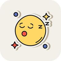 Sleep Line Filled White Shadow Icon vector