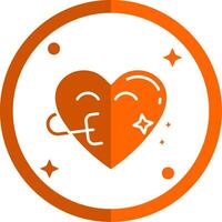 Congratulation Glyph Orange Circle Icon vector