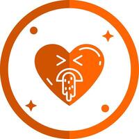 Vomit Glyph Orange Circle Icon vector
