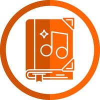 Music Glyph Orange Circle Icon vector