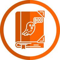 Spooky Glyph Orange Circle Icon vector
