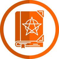 Tanakh Glyph Orange Circle Icon vector