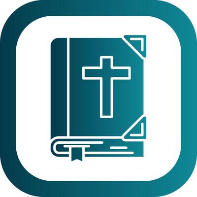 Bible Glyph Gradient Round Corner Icon