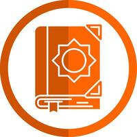 Quran Glyph Orange Circle Icon vector