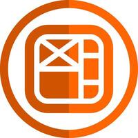 Layout Glyph Orange Circle Icon vector