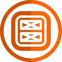 Layout Glyph Orange Circle Icon vector