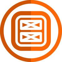 Layout Glyph Orange Circle Icon vector