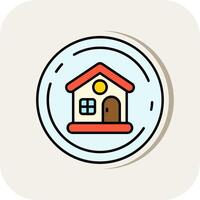 Home Line Filled White Shadow Icon vector