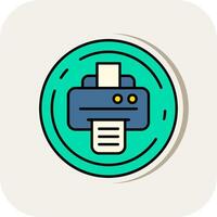 print Line Filled White Shadow Icon vector
