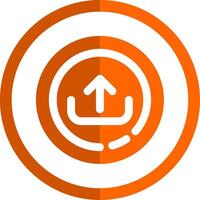 Upload Glyph Orange Circle Icon vector