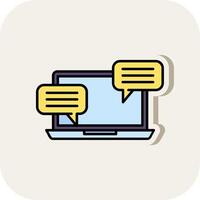 Chatting Line Filled White Shadow Icon vector