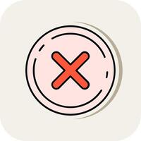 Cancel Line Filled White Shadow Icon vector
