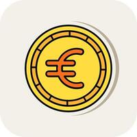 Euro Line Filled White Shadow Icon vector