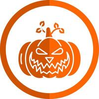 Pumpkin Glyph Orange Circle Icon vector