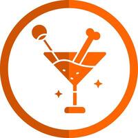 Drink Glyph Orange Circle Icon vector