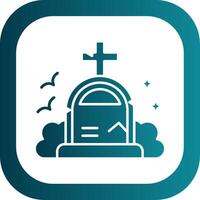 Grave Glyph Gradient Round Corner Icon vector