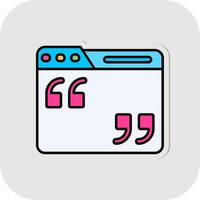 Quote Line Filled White Shadow Icon vector