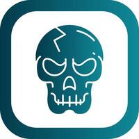 Skull Glyph Gradient Round Corner Icon vector