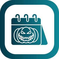 Halloween Glyph Gradient Round Corner Icon vector