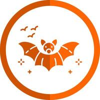 Bat Glyph Orange Circle Icon vector