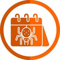 Halloween Glyph Orange Circle Icon vector
