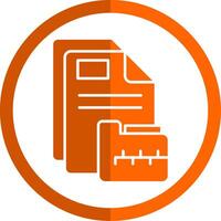Archive Glyph Orange Circle Icon vector