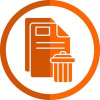 Delete Glyph Orange Circle Icon vector