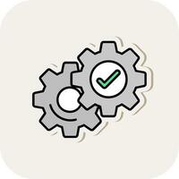 Setting Line Filled White Shadow Icon vector