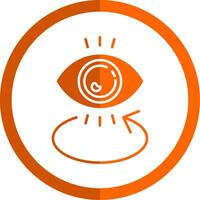 Eye Glyph Orange Circle Icon vector