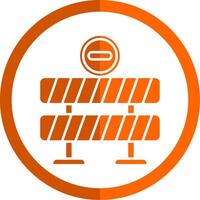 cerrado glifo naranja circulo icono vector