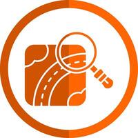 Find Glyph Orange Circle Icon vector