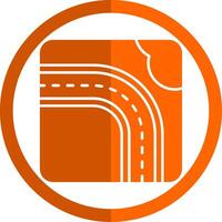 Highway Glyph Orange Circle Icon vector