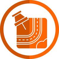 Mark Glyph Orange Circle Icon vector