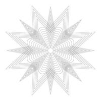 Decorative geometric figure. Black outline guilloche design element. vector