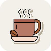 Coffee Line Filled White Shadow Icon vector