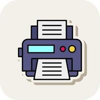 Printer Line Filled White Shadow Icon vector