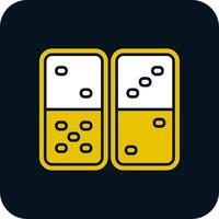 icono de dos colores de glifo de dominó vector